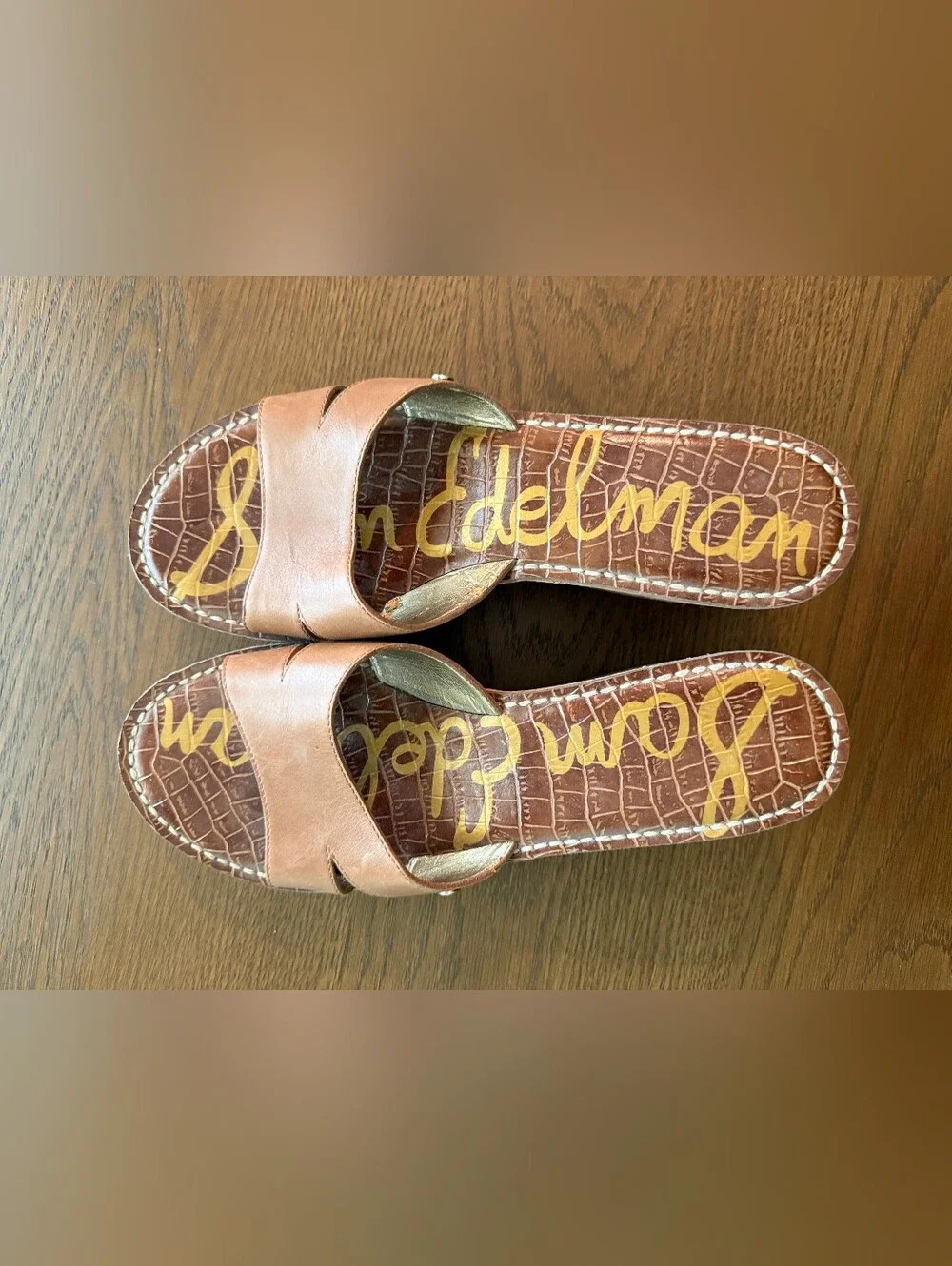 Sam Edelman Brown Leather Platform Wedge Sandals